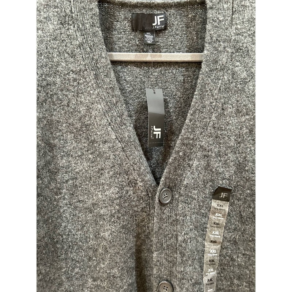 JF J.Ferrar Men's Button-Down Gray Sweater Long Sleeve Size XXL * M1312 - Picture 2 of 8